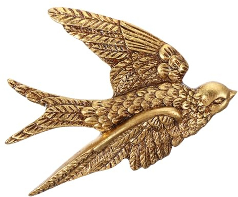 Happyyami Swallow Wall Hanging Metal Decor Decoration for Home Rustic Ornaments Wedding Decor Rustic Wedding Decor Flying Birds Wall Art Swallow Wall Decoration The Bird 3d Golden Household