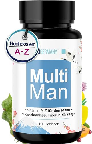 🆄🅽🆂🅴🆁 𝗧𝗜𝗣𝗣: Multivitamin Tabletten A-Z [26X HOCHDOSIERT] für Männer mit Ginseng & Tribulus Komplex + Laborgeprüft in Deutschland