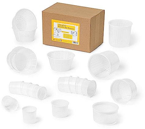 AlcoFermBrew Set di 20 Fuscelle per Formaggio - Forma plastica per formaggio - Kit stampi per formaggio freschi