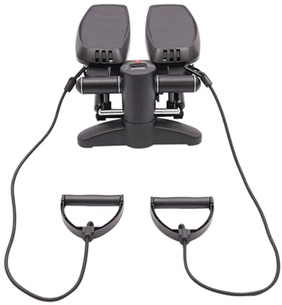 Stepper Swing Side Stepper de 150 kg, altura ajustable con bandas de entrenamiento, pantalla LED para pérdida de peso y ejercicio diario