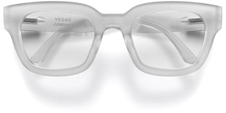 LONDON MOLE® Vegas fashion glasses | Zero's with clear lenses | Cool oversized square/rectangular/trapezoidal shaped frames | Men’s Women’s Unisex | Spring hinges