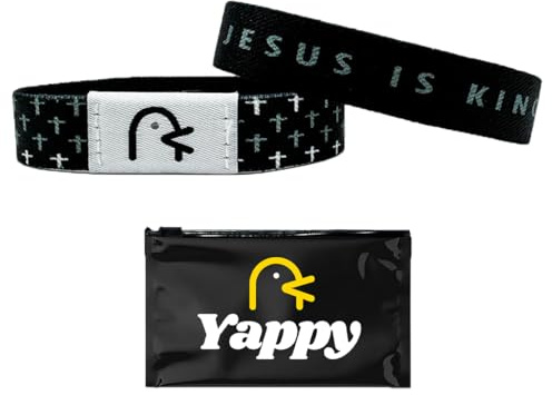 Yappy The Original Bible Verse Bracelets, Daily Bible Verse Bracelet for Personalized Daily Inspiration (Jesus Is King, Regular (6.7 inches))
