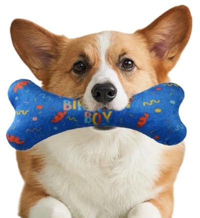 Foulard per cani – Foulard di compleanno per cani con giocattolo osseo – Sciarpa triangolare regolabile per piccoli animali domestici durante passeggiate, sport e