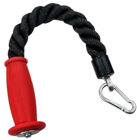 FARYODI Cuerda para tríceps con asas antideslizantes, cuerda de tríceps con mango ergonómico, soporta 200 kg, mosquetón cromado, gimnasio o estación de fuerza en casa para accesorios