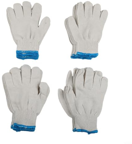10 guanti da saldatura in cotone per protezione dalle alte temperature, resistenti al calore, per forno e cucina, impugnatura antiscivolo, misura 22 cm