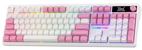 Redragon K762 PRO Wireless 104-Key Gasket Gaming Keyboard, Screen & Knob