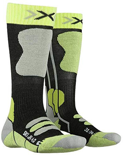 X-Socks Kinder SKI JUNIOR 4.0 Socks, Anthracite Melange/G, 35/38
