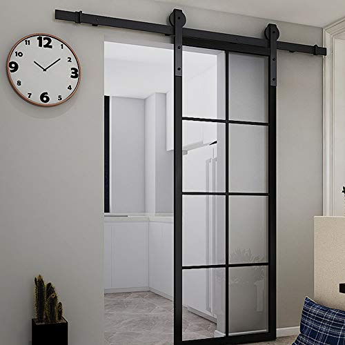 Turefans Skjutdörr, 300 cm, Svart, Kolstål, Låg Ljudnivå, Lämplig För De Flesta Dörrar