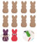10 Stück Holzhase zum Bemalen, Osterhasen Holz mit Einem Seil Diy Holz-Osterhase Holz-Osterhasen-Ausschnitte für Ostern-Heimdekoration, Klassenzimmer-Kunsthandwerk