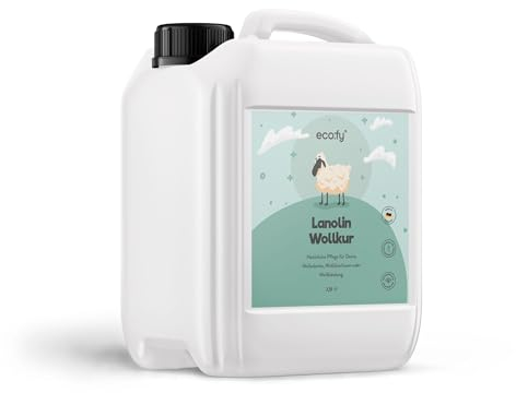 eco:fy Lanolin Wollkur - Wollpflege zum Nachfetten von Wollkleidung, Wollhosen und Wollschuhen - pestizidfrei und von Bio-Schafen - 2.5 Liter Flasche