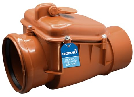 kör4u Rückstauklappe DN 160, orange, Abwasser, Rattenschutz, Rückstauverschluss (DN 160)