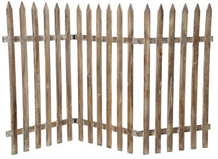 dekorativer Holz-Zaun Jägerzaun 3 Zaunelemente a 50 cm zum klappen 90 cm hoch braun Vintage