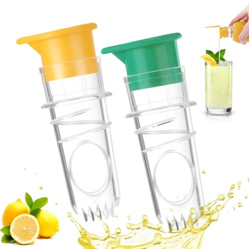 2 Pezzi Spremi Limone Manuale Con Tappo, Spremiagrumi Manuale Con Filtre Lemon Squeezer Manual, Lemon Press Plastica Senza Bpa, Portatile, Facile Da Pulire per Bar, Cucina, Ristorante