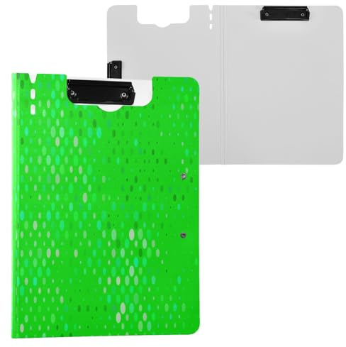 JUMBEAR Portapapeles de punta ondulada verde A4 con clips dobles, tablero plegable con tapa, organizador personal ligero adecuado para hospitales, oficinas, escuelas, negocios, suministros de aula