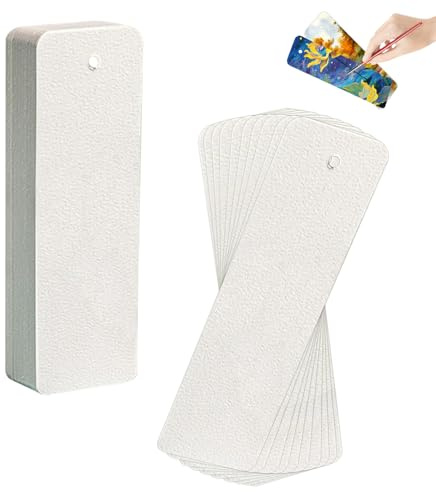 50 PCS Watercolour Bookmarks Blank,5.9 X 1.96,for DIY Card Making,Crafts
