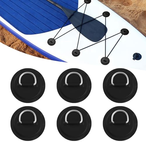 CXHSEAN rostfritt stål D-ring patch set för gummibåt kajak SUP Stand Up Paddle Board PVC D ring Pad forsränning båt reparation tillbehör marin slips down ring för utomhus kanot surfbräda Dinghy