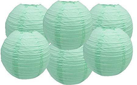 Matissa 10(25CM) Pack of 6 Paper Lantern Wedding Party Decoration Craft Lamp Shade (Mint Green)