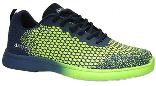 Pyramid Scarpe da Bowling da Uomo Path Lite Senza Cuciture, 1-Navy/Voltage Lime, 42 EU