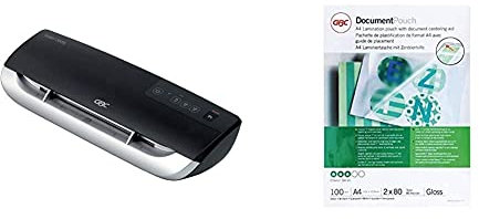 GBC Fusion 3000L Laminiergerät A4 (mit Tipptastensteuerung) schwarz + Laminiertaschen für Dokumente