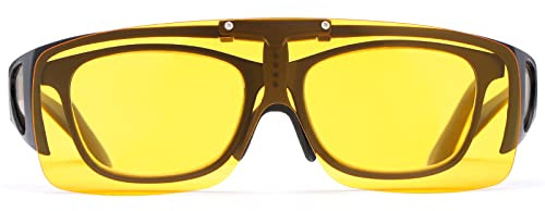 YIMI Occhiali da guida per visione notturna Occhiali da vista antiriflesso con lenti polarizzate Flip Up Occhiali da sole Shield Wrap Around Protezione UV Occhiali da vista Rettangolo per donna Uomo