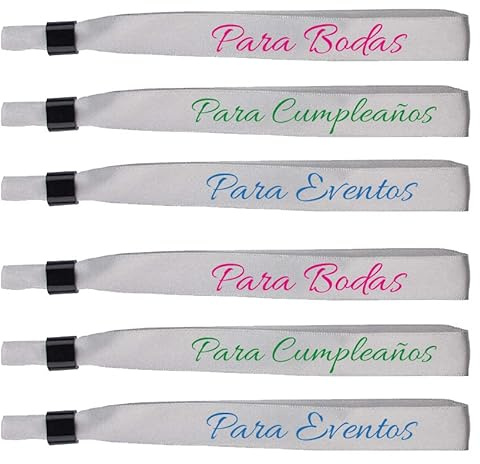 Uvimark - Artículos publicitarios - 50 Pulseras de Tela Personalizadas - Regalos de Empresa - Detalles de Boda - Pulseras Personalizadas