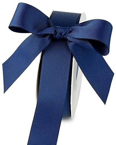 MAYREEL 1 Inch Navy Blue Grosgrain Ribbon Marine Blue for Crafts Gift Wrapping Wedding Decor Hair Bows Party Favor Flower Arrangements Wreaths 25 Yards