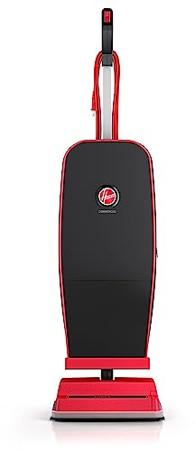 Hoover Commercial Prime Lite Upright, Vacuum Cleaner for Carpet and Hard Floor, Bagged Professional Pro Grade, CH50300, Red