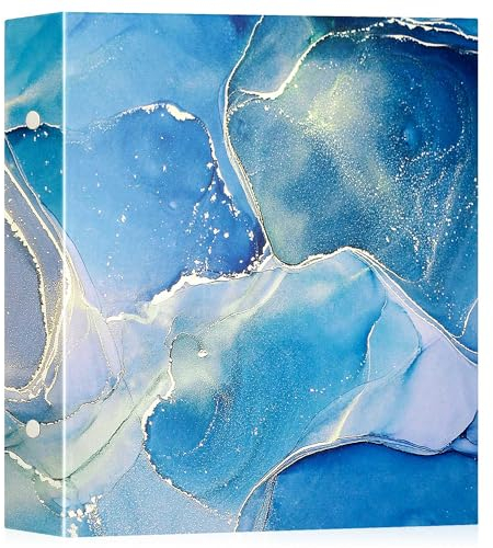 Lanpn Grand Album Photo 10x15 600 Pochette, Format Cuir Tissu Album pour Horizontal Vertical Photos Bleu Or