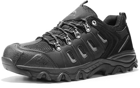 NORTIV 8 Men's Hiking Shoes,Black/Grey-Pu,13