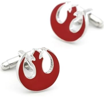 Gemelli da Polso Rebel Alliance, Simbolo Rosso e Argento, Accessori per Camicia Formale