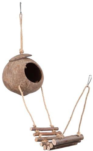 DIYEAH Nascondiglio per Rettili in Fibra Naturale con Scala Grotta Decorativa per Terrario Rifugio Ombreggiato per Lucertole Gechi e Tartarughe Habitat Sicuro per Animali