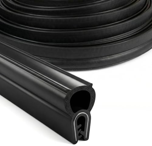 DTLLCZP Junta universal para puerta de coche, 10 metros, goma EPDM, perfil de sellado negro, sin pegamento, protección de bordes con junta superior para coches, caravanas, camiones, barcos, protección