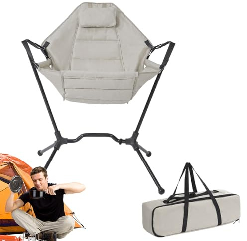 Silla de Camping, Taburete oscilante de Soporte ergonómico | Silla de Camping | para Picnic al Aire Libre, Patio, césped, Fiesta, Playa