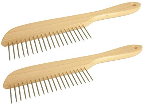 gws Hundekamm & Besenkamm Set aus Buchenholz – Robuste Fellbürste mit Aufhängeöse, 2 Stück, Made in Germany
