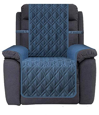 Ameritex Waterproof Nonslip Recliner Cover Stay in Place, Dog Chair Cover Furniture Protector, Ideal Recliner Slipcovers for Pets and Kids (Blue, 23)