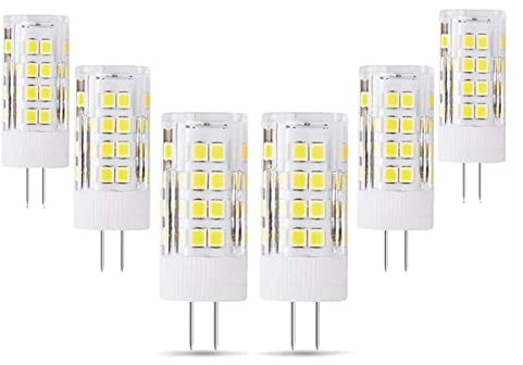 ZFQ Confezione da 6 Lampadina LED G4 AC/DC 12V, 5 Watt, 500 Lumen, Luce Bianca Fredda 6000K, Angolo del fascio di luce 360°, Equivalente a 50 Watt G4 Alogeno, Non Dimmerabile