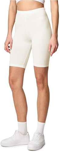 Merry Style Damen Sport Leggings kurz Sportleggings Radlerhose Sporthose aus Baumwolle MS10-200 (Ecru, L)