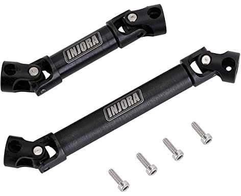 INJORA Crawler Drive Shaft Hardened Steel Drive Shaft for SCX24 C10 JLU Bronco Base Camp 4Runner Upgrate,2PCS