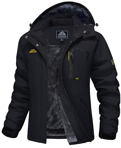 MAGCOMSEN Women Ski Jacket Waterproof Insulated Snow Jacket Winter Coat with Hood Ladies Snowboarding Jacket Black Winter Jacket