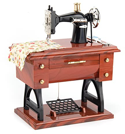AUEAR, Large Vintage Sewing Machine Clockwork Music Box for Collection Gift Decoration