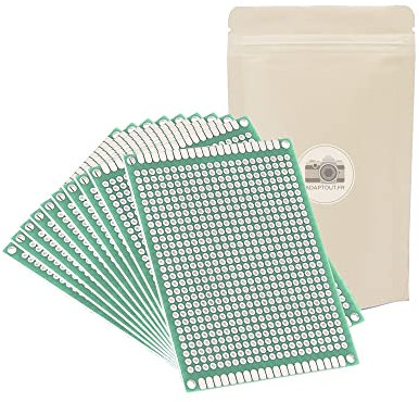 10x Scheda PCB 4x6cm - Elettronica Allenamento Componenti Raspberry Circuito Stampato Modello - Adaptout marca francese