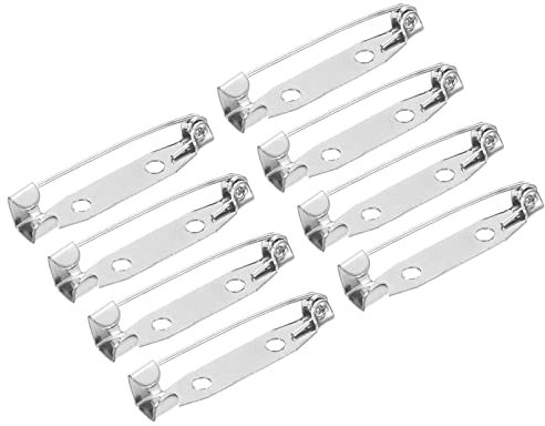 sourcing map 50 Stück Sicherheitsstangen Stifte Broschennadeln Sicherheitsnadeln Anstecknadeln zum Basteln 30mm für Ausweise Namenskarten Tags DIY Schmuck Handwerk Silber Ton