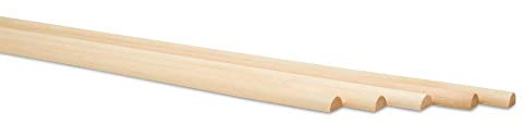 Split Wood Dowel Rods 18-inch x 1/2-inch, Pack of 50 Unfinished Fluted Birch Molding Trim for DIY & Dowel Feature Wall, by Woodpeckers