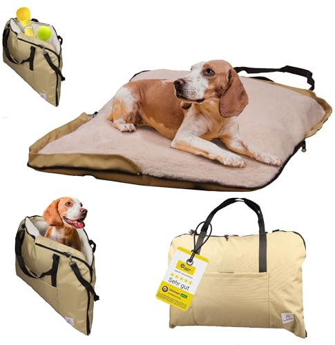 Wanderpfote Lit pour Chien 3 en 1 - Sac de Transport, Aide au Déplacement - Tapis ou Couverture de Voyage - Coussin Orthopédique
