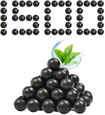 NWIWI Steinschleuder Munition Tonkugeln 1500 Stück Biologisch Abbaubar Schleudermunition 8-10mm Slingshot Clay Balls Kugeln Zwille Munition Für Schießen und Jagdzielübung（Schwarz）