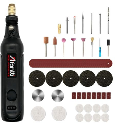 Afantti Outil Rotatif Sans Fil Ustensile Multifonction Batterie Ensemble Meuleuse Perceuse | 101 Accessoires | pour Petits Travaux D'artisanat et Projets