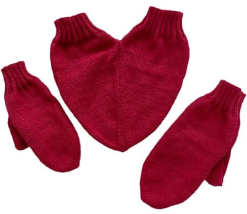 GUSHE Heart-Shaped Warm Knitted Gloves, Partnerhandschuh, Handschuhe für Verliebte, Winter verdicken warme Handschuh, Paar-Handschuhe, Doppelhandschuh, Fäustlinge Handschuhe Geschenk für Paare (Rot)