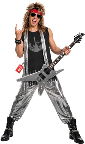Rockerkostym för män, punkkostym, rockstjärnatal, 80-talsoutfit