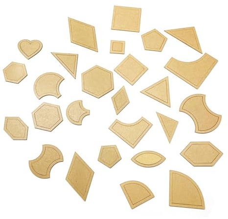 Laroal Juego de 54 Plantillas de Dibujo para Manualidades, Herramientas de Costura y Patchwork, Plantillas de Regla acrílica para Manualidades y Acolchado con Varias Formas, 27 Modelos