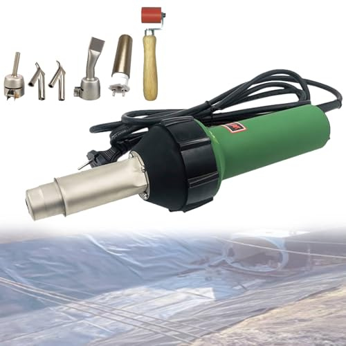 VzxCrue Pistola per Saldatura Plastica con Torcia Ad Aria Calda, Saldatrice Plastica Intelligente con Raffreddamento Automatico,per Bacchette di Saldatura per Pavimenti 7PieceSet